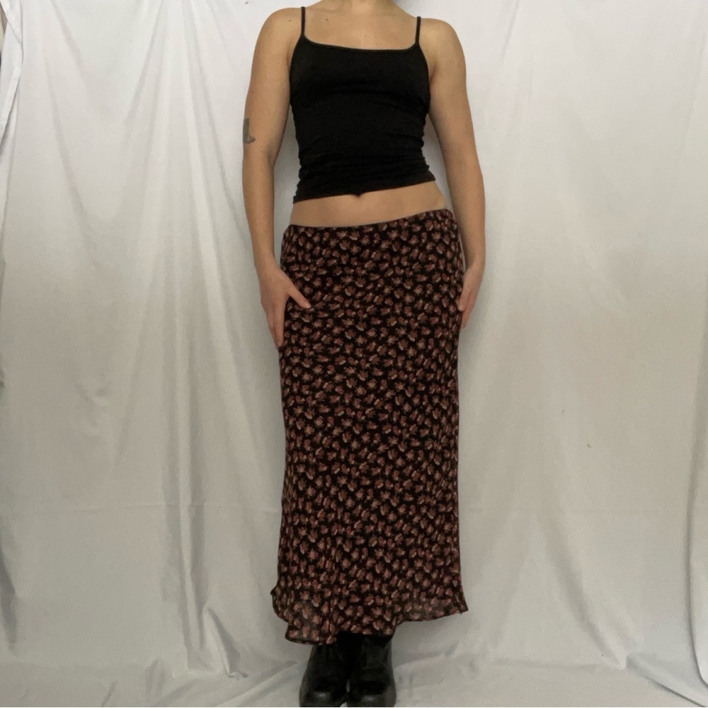 Vintage Floral Midi Skirt